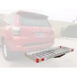 MaxxHaul 60 in. x 22 in. Aluminum Basket Style Hitch Cargo Carrier, 500 lb. Capacity, 2 in. Receiver thumbnail 6