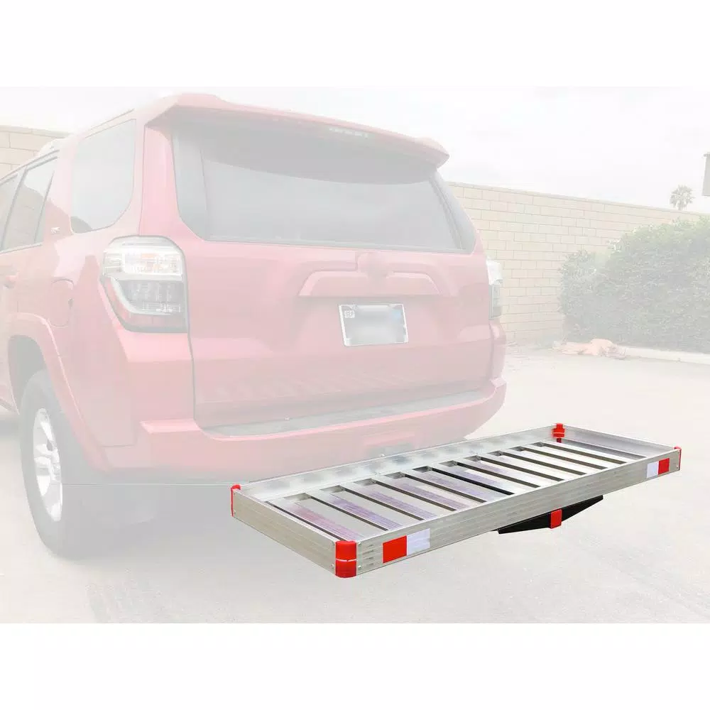 MaxxHaul 60 in. x 22 in. Aluminum Basket Style Hitch Cargo Carrier, 500 lb. Capacity, 2 in. Receiver