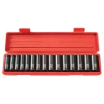 TEKTON 15-Piece 1/2 in. Drive Metric Deep Impact Socket Set, 10-24 mm thumbnail 1