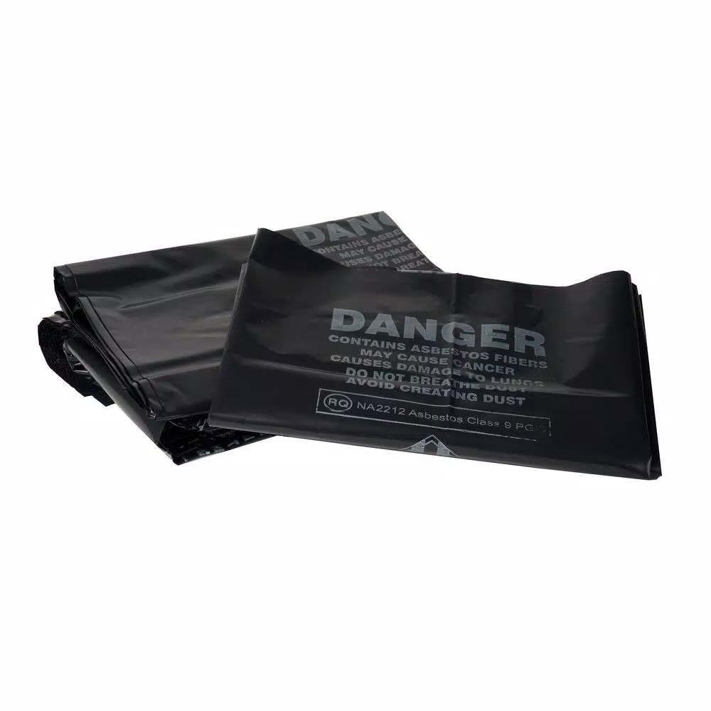 Ultrasac 33 Gallon Asbestos Disposal Bags, 4 Mil Heavy Duty, Black (50-Count)