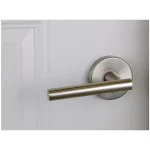 Design House Eastport Satin Nickel Privacy Lever Door Handle for Bed/Bath thumbnail 5