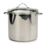 RSVP International Endurance 16 Qt. Stainless Steel Stock Pot with Tempered Glass Lid, Induction Safe thumbnail 1