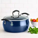 Epicurious 5 Qt. Hard-Anodized Aluminum Nonstick Chili Pot with Glass Lid, Blue thumbnail 5