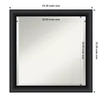 Amanti Art Nero 23 in. Square Beveled Edge Bathroom Vanity Mirror, Black Satin Wood Frame thumbnail 5