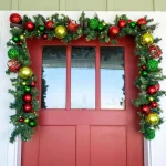 Village Lighting Company 9 ft. Pre-Lit LED Festive Holiday Pine Garland with Red and Green Ornaments thumbnail 6