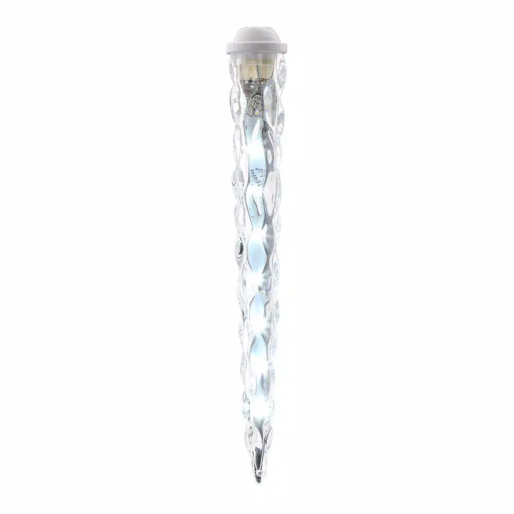 LightShow 8-Light Classic White Shooting Star LED Icicle Light Set, Outdoor, 7.5 ft