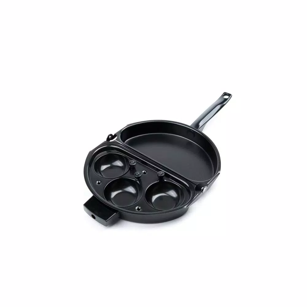 Fox Run Non-Stick Carbon Steel Omelette Pan and Egg Poacher Set, 3-Cup Insert