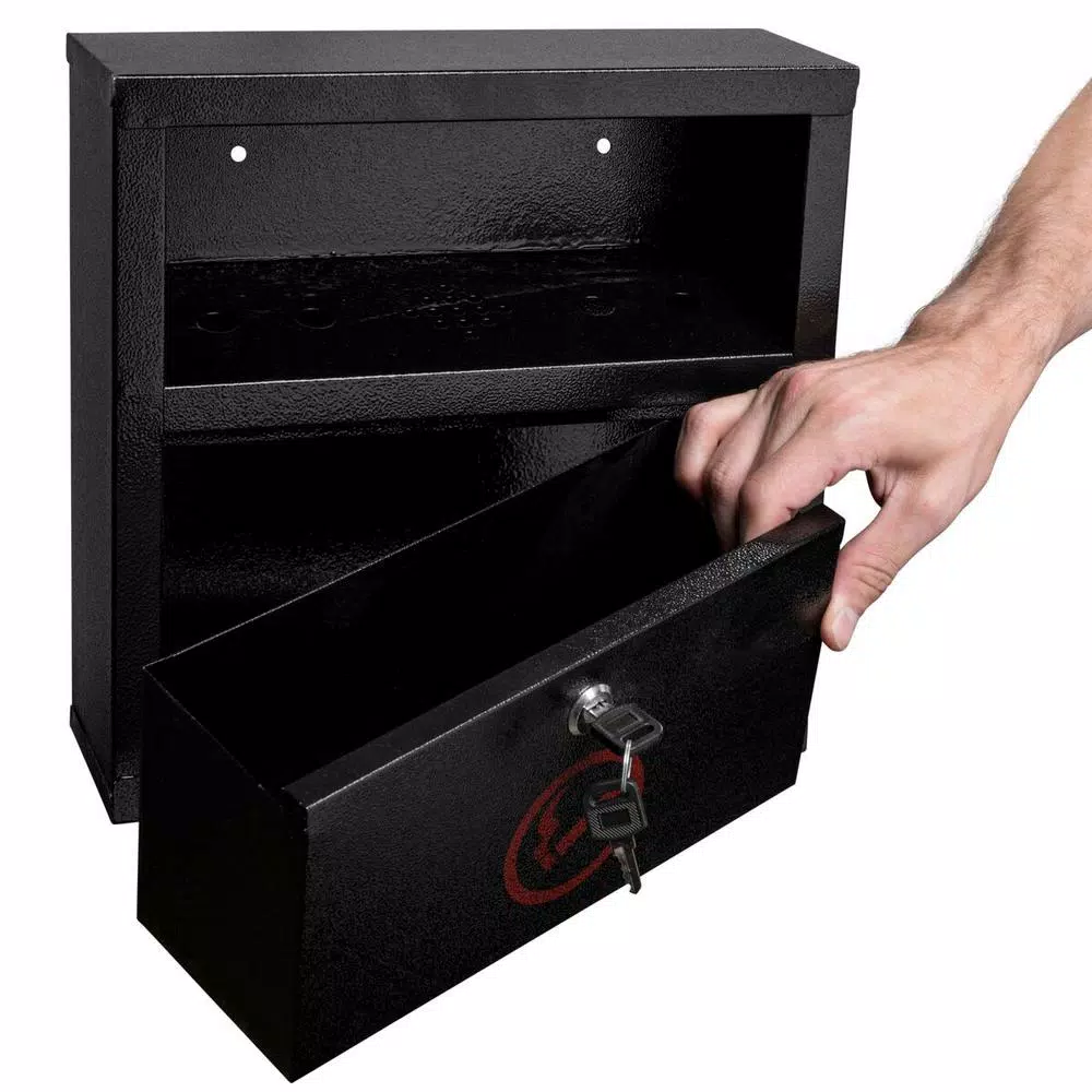 Alpine Industries Quick Clean Wall-Mounted Cigarette Outdoor Ashtray, Black Stainless Steel