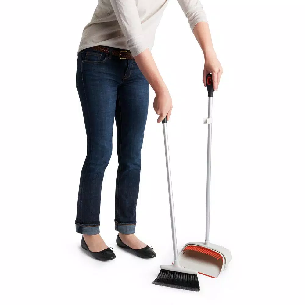 OXO Good Grips Upright Sweep Set, Broom and Dustpan with Compact Storage