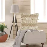 LR Home 20 in. x 20 in. Rustic Beige and White Geometric Fringe Throw Pillow thumbnail 4