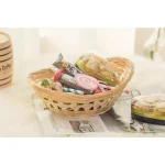 Vintiquewise Natural Bamboo Oval Storage Baskets and Bread Serving Trays, Set of 5 thumbnail 3