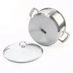 Chantal Induction 21 Steel 6 Qt. Round Stainless Steel Casserole Dish with Glass Lid, Brushed Stainless Steel thumbnail 4