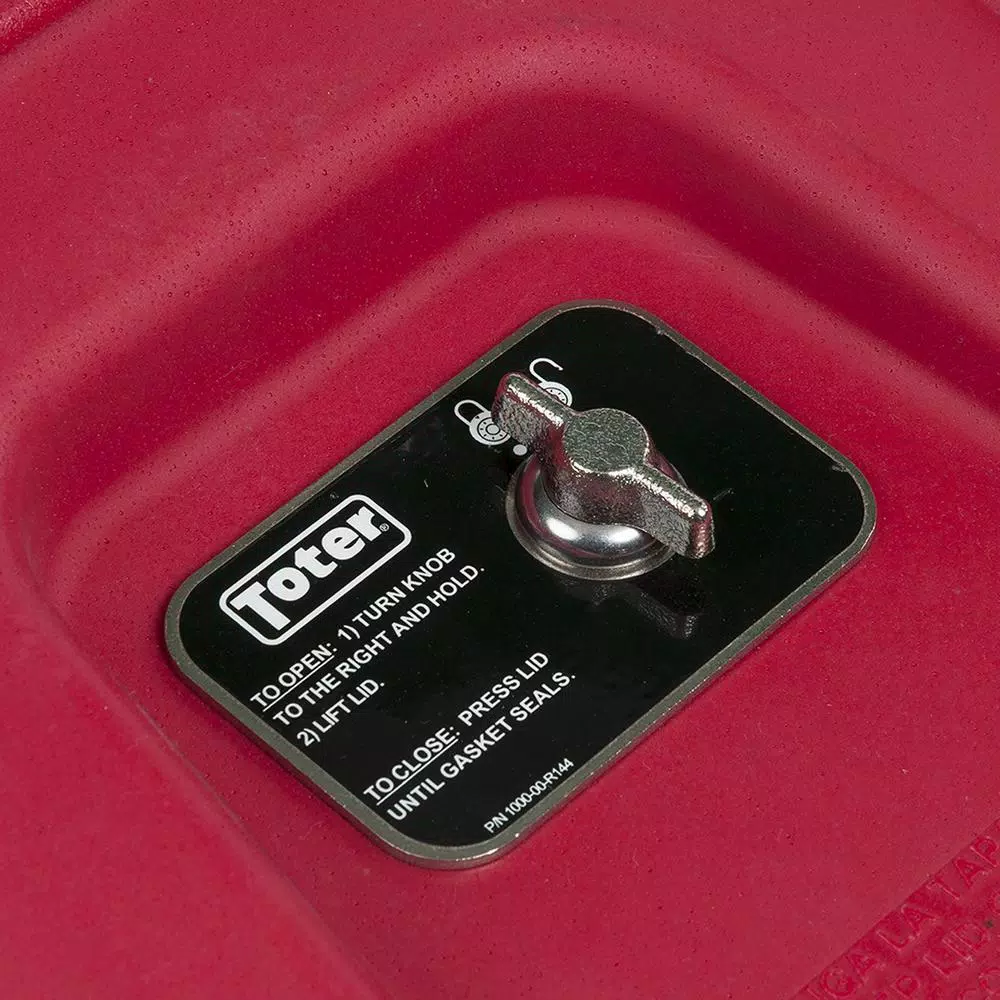 Toter 64 Gal. Red Hazardous Medical Waste Trash Can with Locking Lid and Wheels