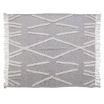 LR Resources Abstract Zigzag Black Melange Pure Cotton Decorative Throw Blanket, 50 x 60 in thumbnail 1