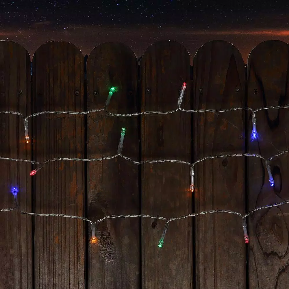 Novolink 34 ft. 100-Light Multi-Color LED Battery Operated Decorative String Lights with Timer