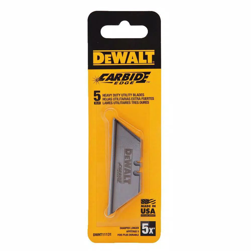 DEWALT Carbide Utility Blades, 5-Pack