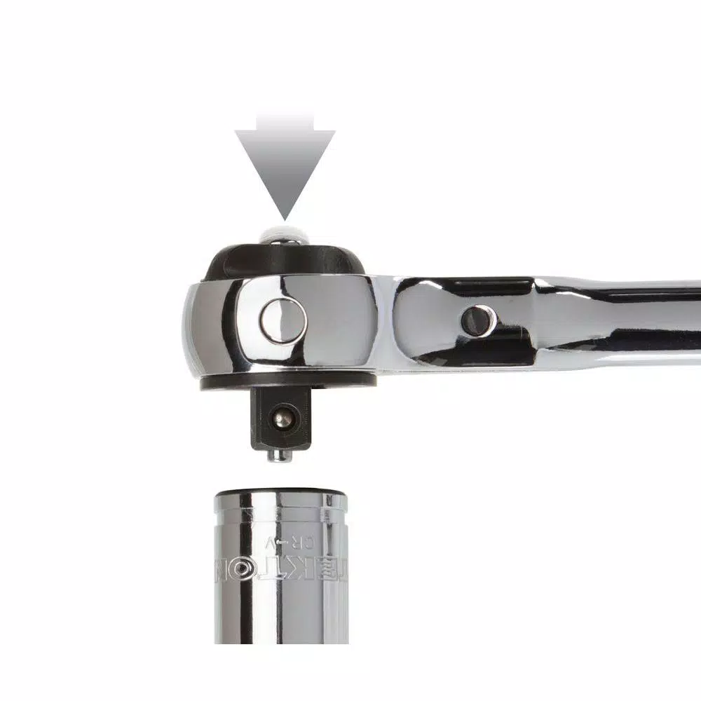TEKTON 1/4 in. Drive 5 in. Swivel Head Ratchet, 72-Tooth