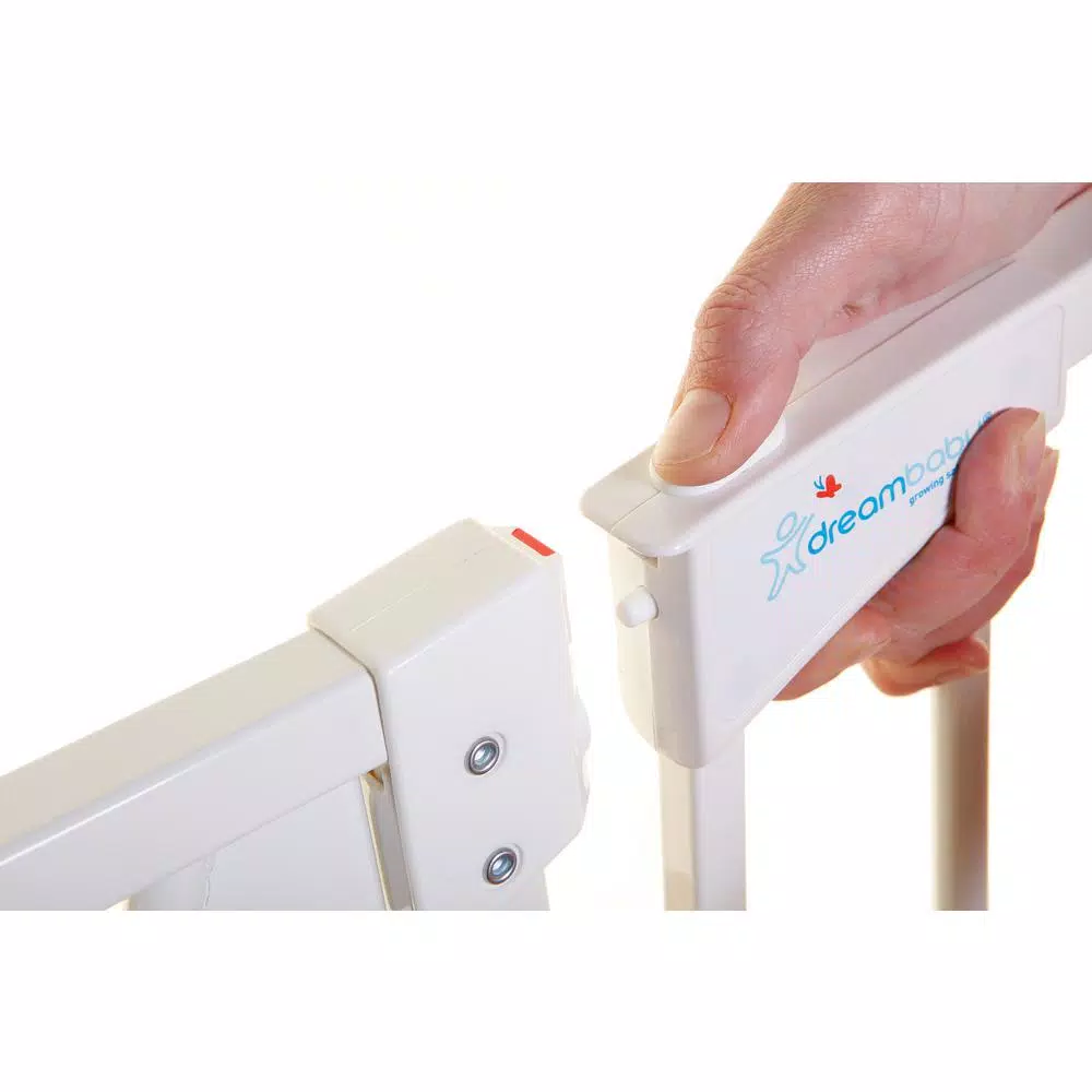 Dreambaby Chelsea Auto-Close Security Gate with Extensions, White, 29.5 in. H