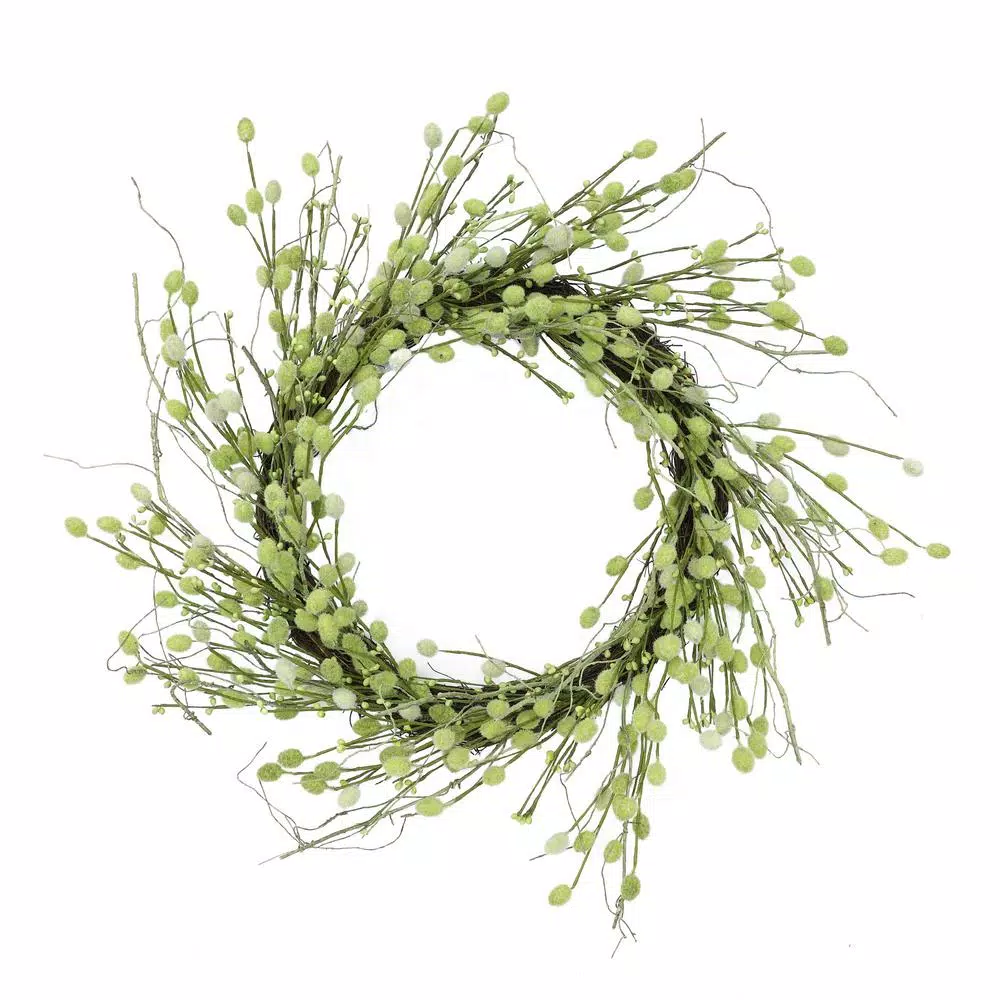 Unbranded Puleo International 24 in. Artificial Spring Willow Wreath - Purple and Yellow Floral Decor