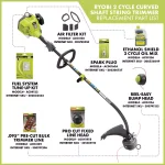 RYOBI 25cc 2-Cycle Gas Curved Shaft String Trimmer, Attachment Capable thumbnail 3
