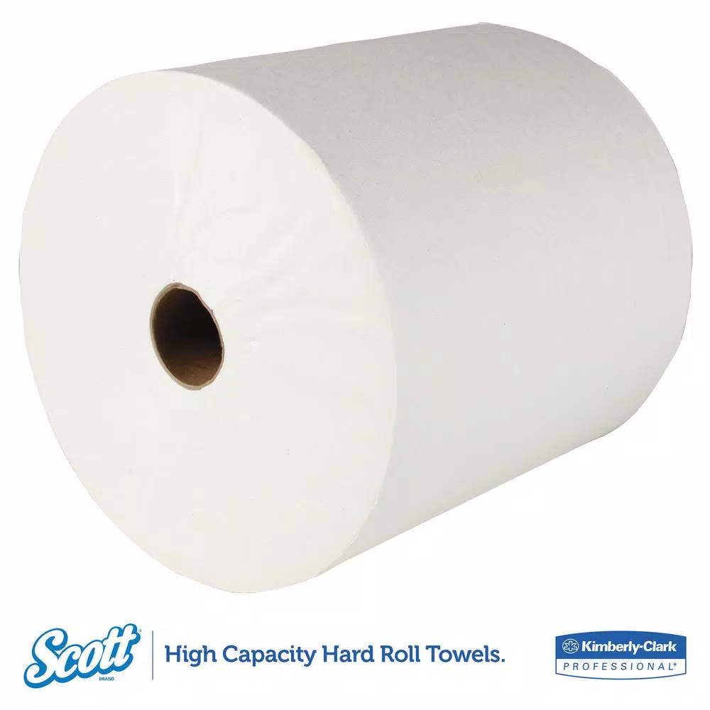 Scott Essential High Capacity Hard Roll Paper Towels, 8 x 950 ft, White (6 Rolls per Carton)