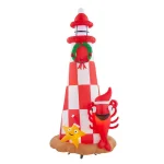 Home Accents Holiday 7.5 ft. Inflatable Lighthouse Scene with Starfish and Lobster Christmas Decoration thumbnail 1