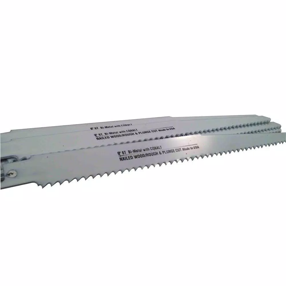 BLU-MOL 9 in. Bi-Metal Wood Cutting Reciprocating Saw Blade, 6 TPI (5-Pack)