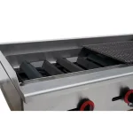 SABA 48 in. Stainless Steel Gas Cooktop Charbroiler with 4 Burners thumbnail 3