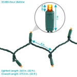 Sunnydaze Decor 22 ft. Orange LED Angle String Lights, 70-Count Novelty Bulbs, Indoor/Outdoor thumbnail 6