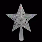 Northlight 6 in. Clear Crystal Jeweled Star LED Christmas Tree Topper with Multi-Color Lights thumbnail 1