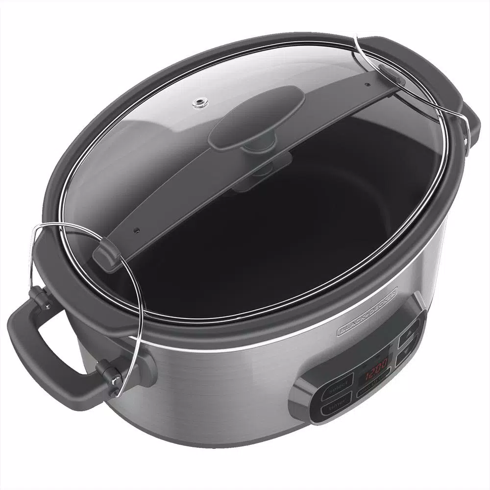 BLACK+DECKER 7 Qt. Programmable Slow Cooker, Brushed Stainless Steel