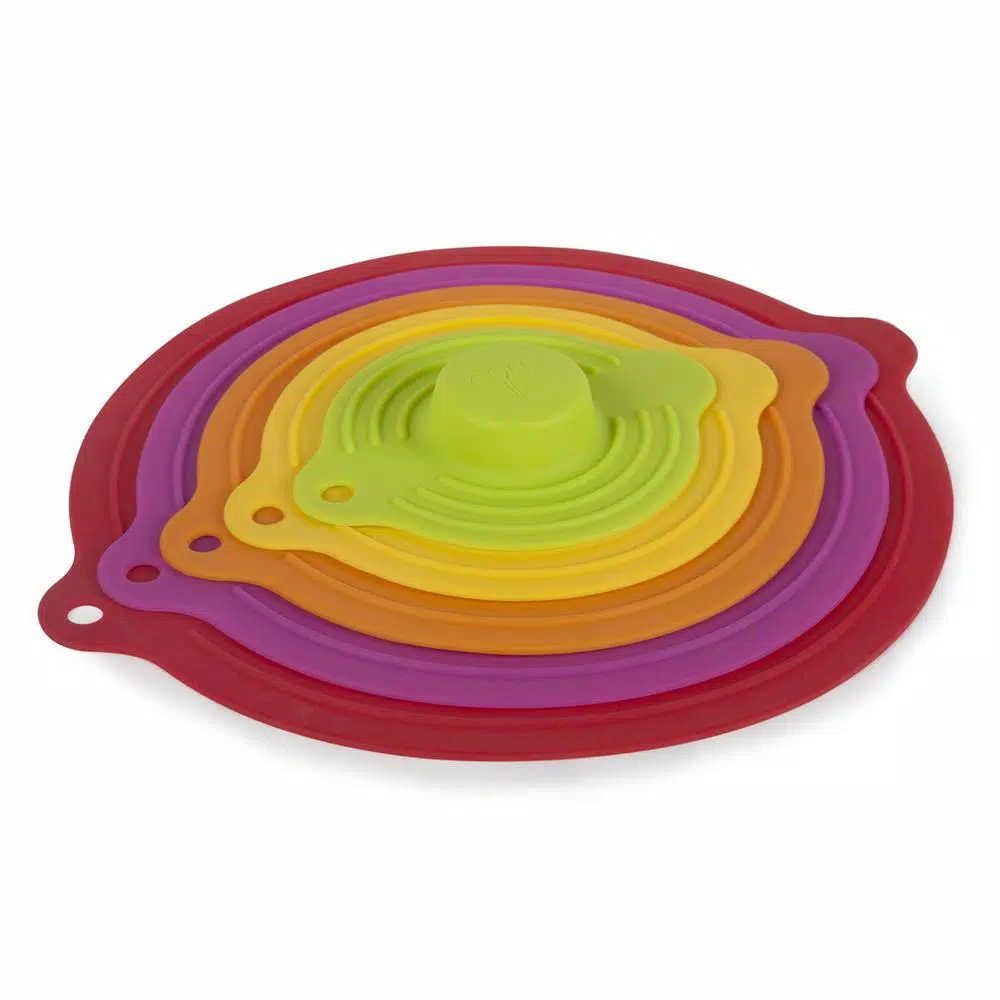Core Kitchen 5-Piece Silicone Suction Lid Set - BPA-Free Airtight Food Covers