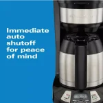Hamilton Beach 8-Cup Programmable Coffee Maker with Thermal Stainless Steel Carafe, Black thumbnail 3