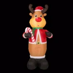 Glitzhome 8 ft. Lighted Inflatable Reindeer Christmas Decor with LED Lights thumbnail 1