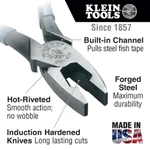 Klein Tools 12-Piece Electrical Tool Set with Pliers, Screwdrivers, Tape Measure, and Tool Pouch thumbnail 4