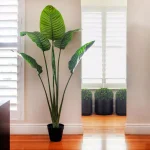 Nearly Natural 63 in. UV Resistant Indoor/Outdoor Artificial Travelers Palm Tree with Black Pot thumbnail 2