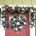 Village Lighting Company 30 in. Frosted Wonderland Pre-Lit LED Christmas Wreath - Red and White Candycane Design thumbnail 3