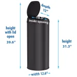 iTouchless 13 Gallon Matte Black Touchless Motion Sensor Trash Can with Odor Filter thumbnail 5