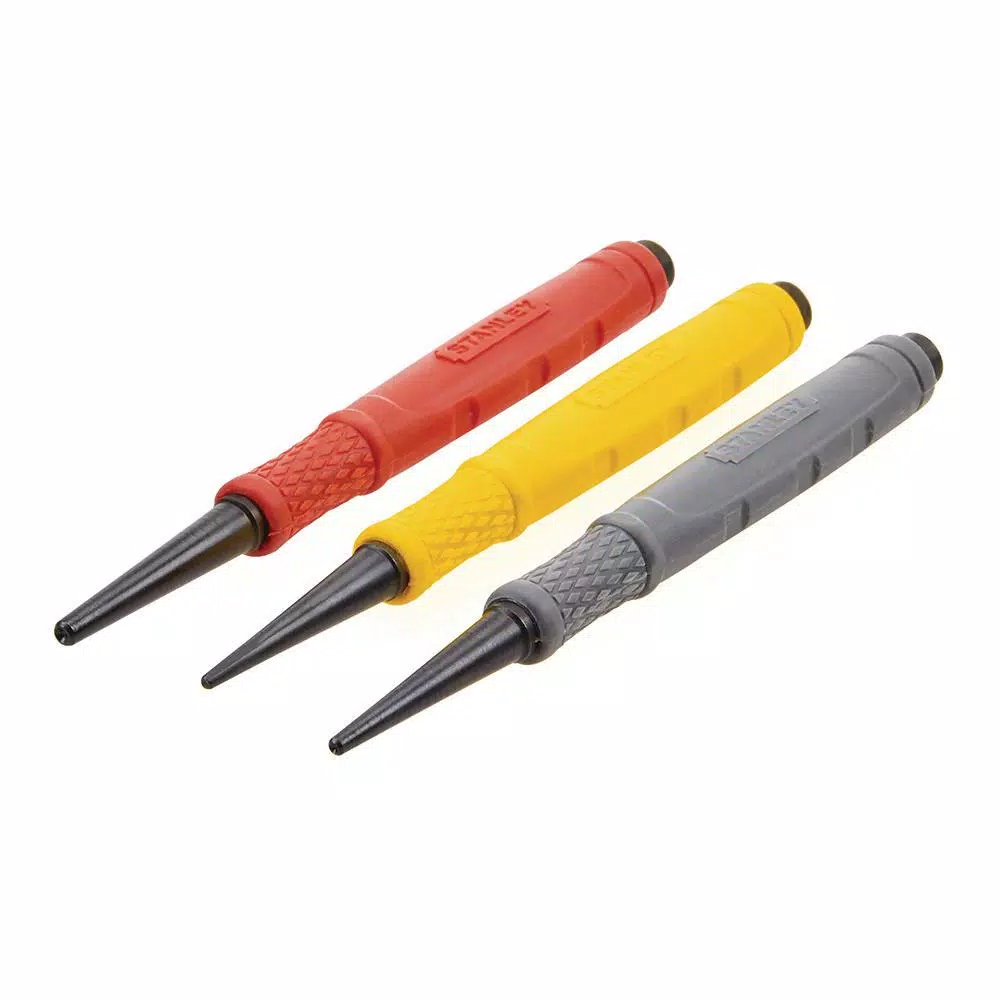 Stanley 3-Piece Nail Punch Set, Precision-Milled Hardened Steel