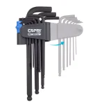 Capri Tools S2 Steel Metric Long Arm Ballpoint Hex Key Wrench Set, 9-Piece thumbnail 6