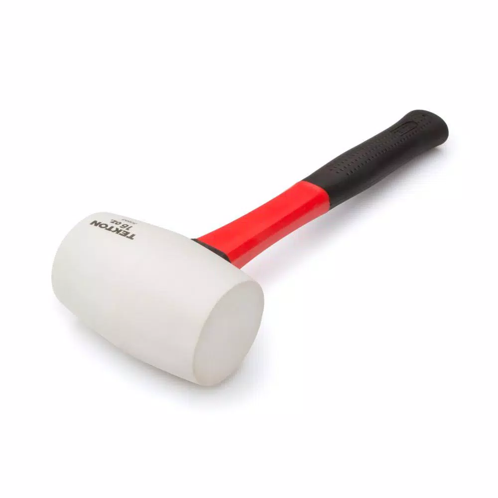 TEKTON 16 oz. White Rubber Mallet with Fiberglass Handle