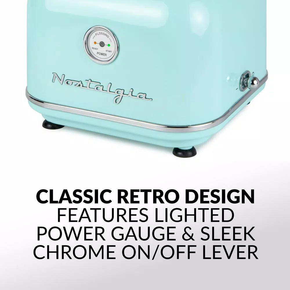 Nostalgia Retro Aqua Electric Cotton Candy Maker with 2 Reusable Cones