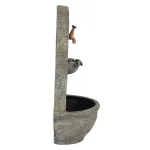 Sunnydaze Decor Messina Resin French Limestone Solar Outdoor Wall Fountain thumbnail 4