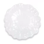 Q Squared Peony 16 in. Melamine Serving Platter, Round, White thumbnail 1