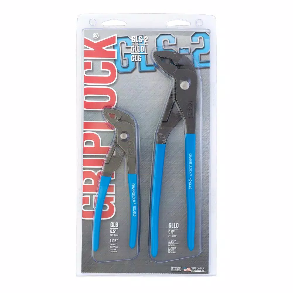 Channellock GRIPLOCK Tongue and Groove Plier Set, 2-Piece (6.5 in. and 9.5 in.)