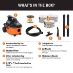 RIDGID 4 Gal. 5.0-Peak HP Portable Wet/Dry Shop Vacuum with Hose and Accessories thumbnail 2