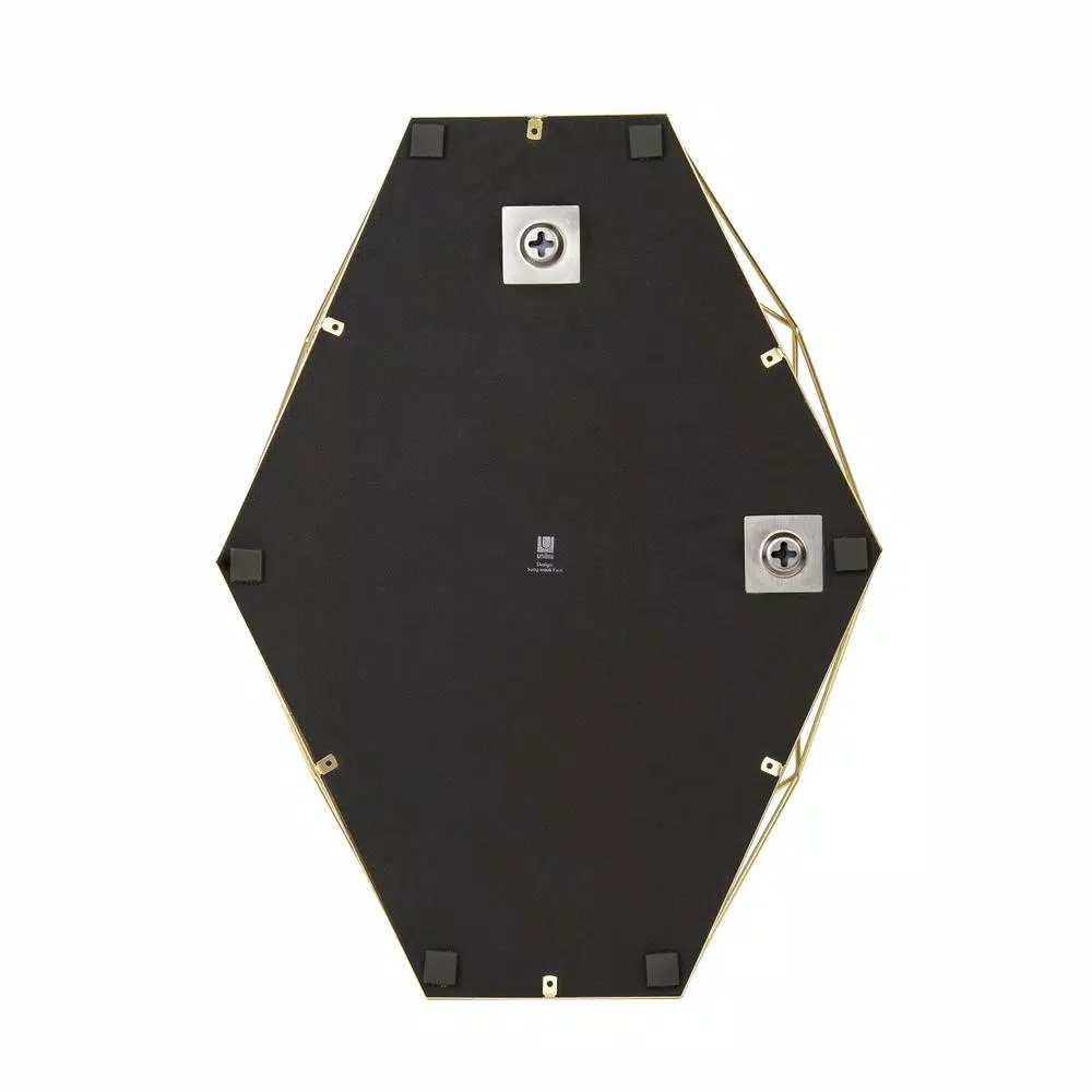 Umbra Prisma Wall Mirror, Clear Brass Metal Frame, Modern Accent Mirror