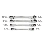 TEKTON 4-Piece Flex-Head Ratcheting Box End Wrench Set, 5/16 in. to 3/4 in. thumbnail 3