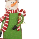 Glitzhome 36 in. Metal Snowman Holiday Decor - 3-in-1 Yard Stake, Standing, or Wall Hanging Decoration thumbnail 6