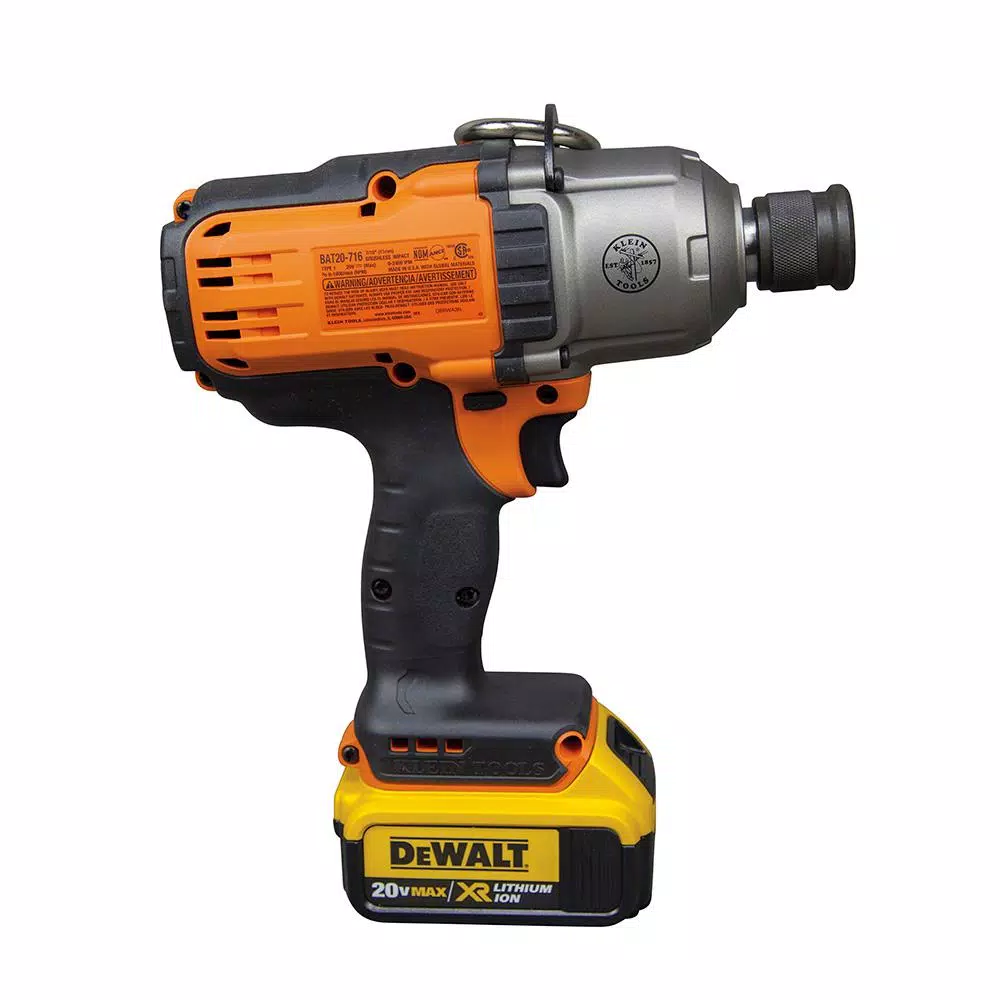 Klein Tools DeWALT 20V MAX Brushless Cordless 7/16 in. Impact Wrench Kit with Two 4.0 Ah Batteries and Charger
